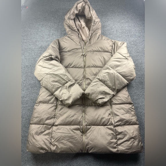 Fashion to Figure Jackets & Blazers - Winter Clearance! Fashion to Figure 3X Long Puffer Coat Taupe Hooded